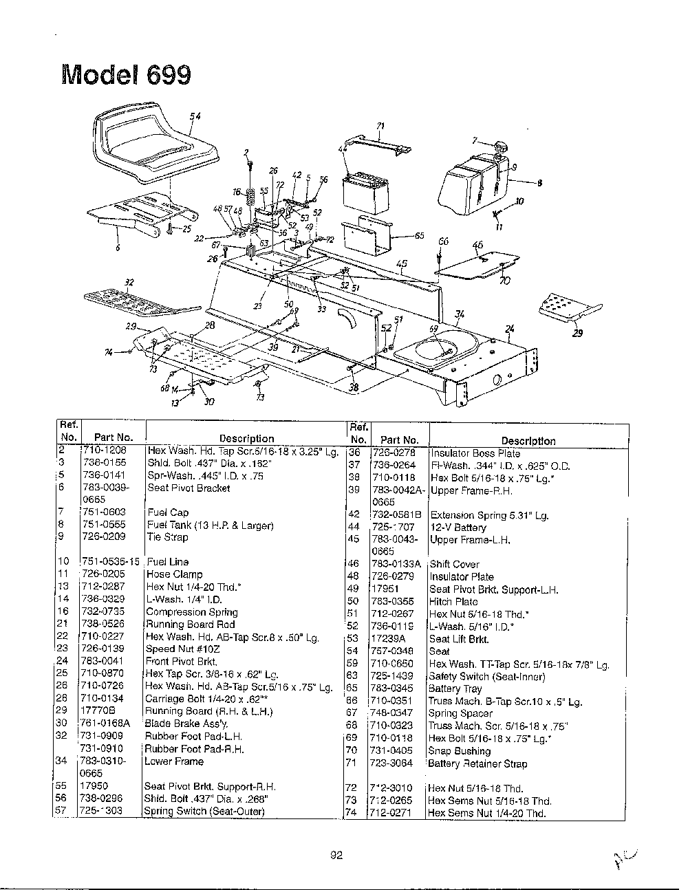 Engine/electrical page 9 Diagram and Parts List for SKU3204601  MTD Lawn Tractor