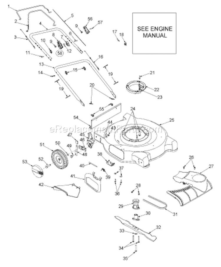 Page B Diagram and Parts List for 12A-260A033 1998 MTD Lawn Mower