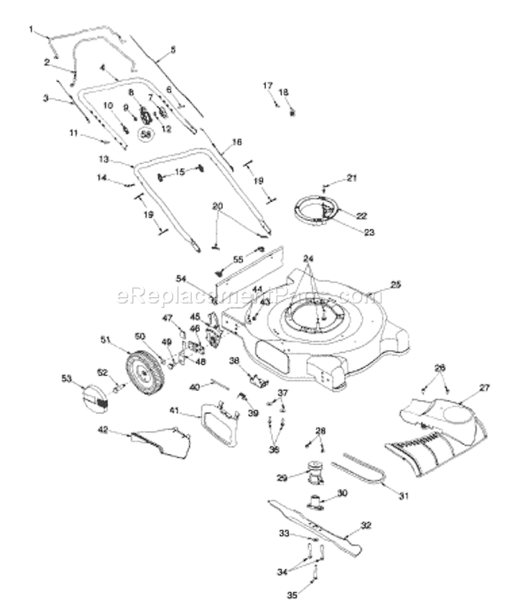 Page B Diagram and Parts List for 12A-263B033 1999 MTD Lawn Mower