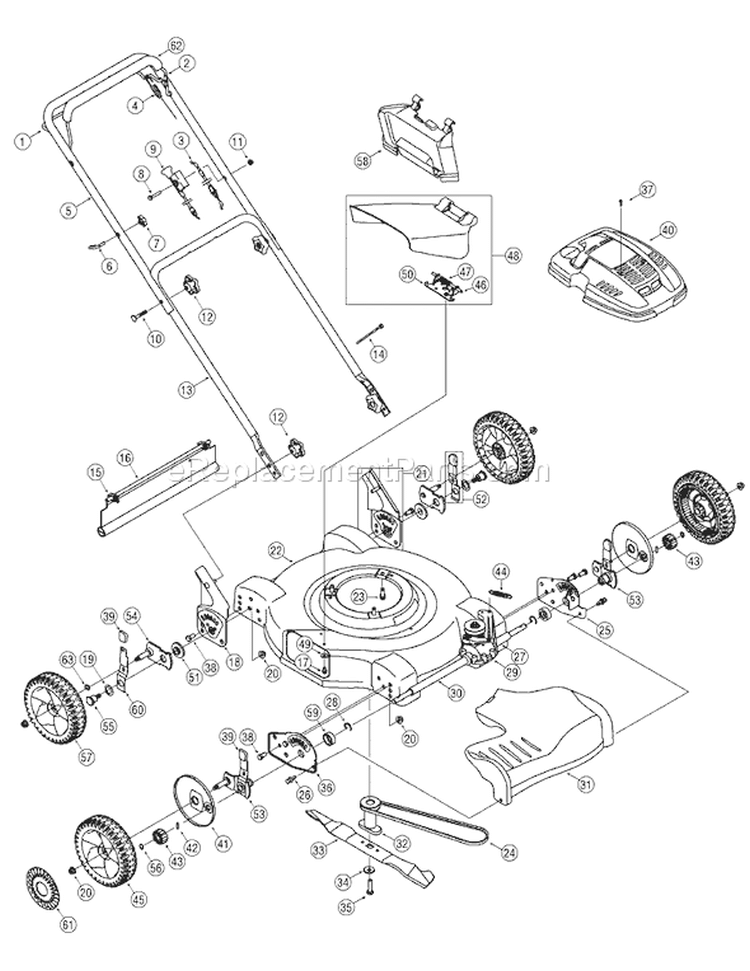 Page B Diagram and Parts List for 12A-26MB095 2007 MTD Lawn Mower