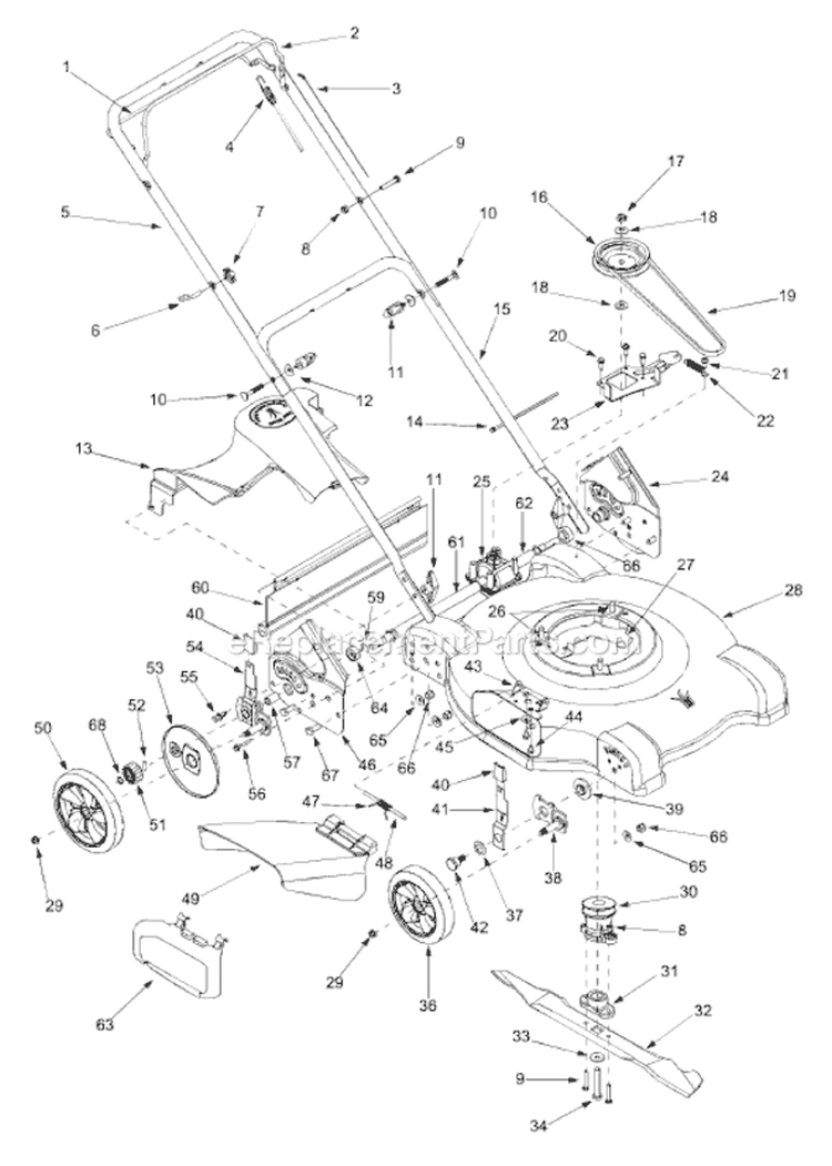 Page A Diagram and Parts List for 12A-288A300 2003 MTD Lawn Mower
