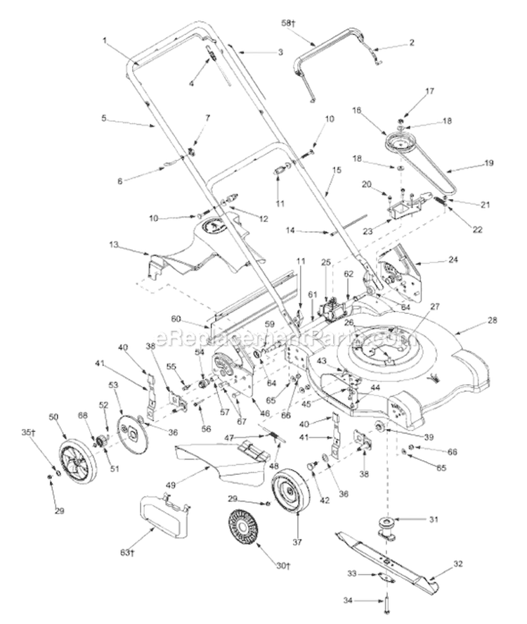 Page A Diagram and Parts List for 12A-289W054 2004 MTD Lawn Mower