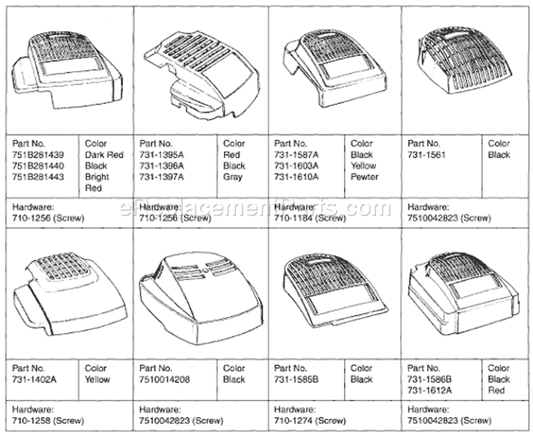 Page B Diagram and Parts List for 12A-378N733 1997 MTD Lawn Mower