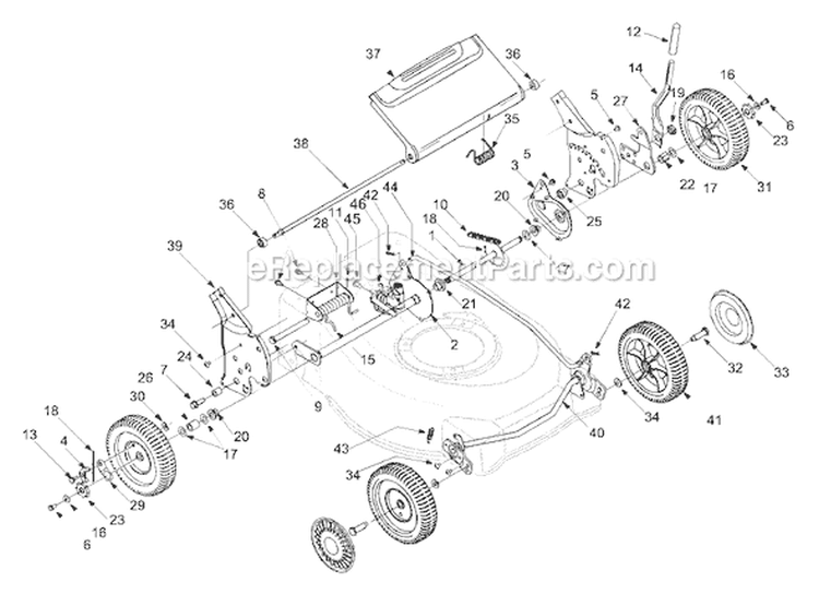 Page A Diagram and Parts List for 12A-378Q098 2004 MTD Lawn Mower