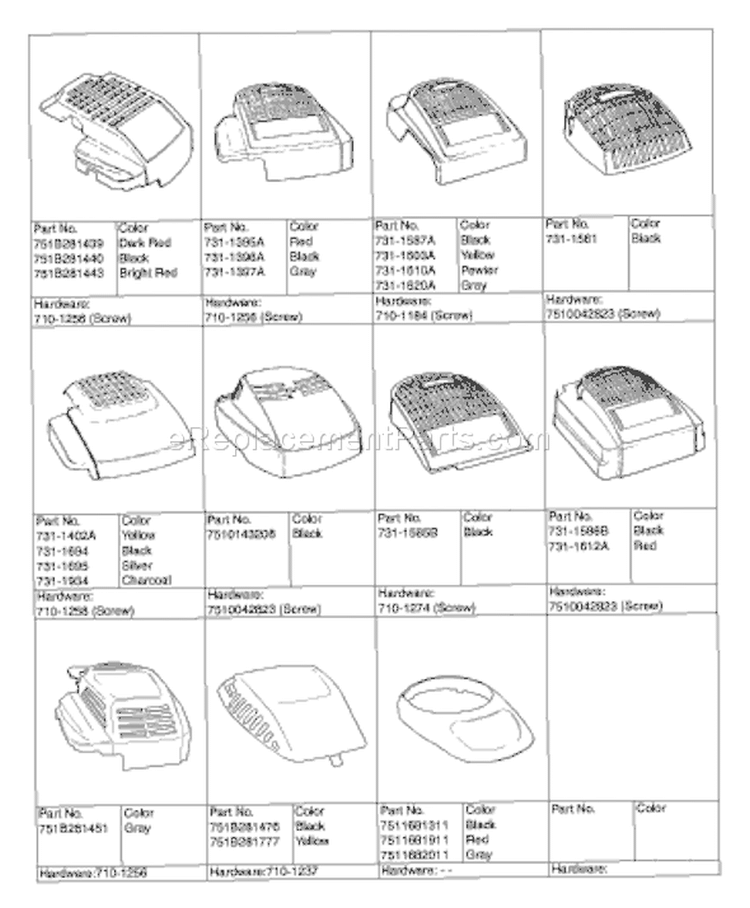 Page A Diagram and Parts List for 12A-379B033 2001 MTD Lawn Mower