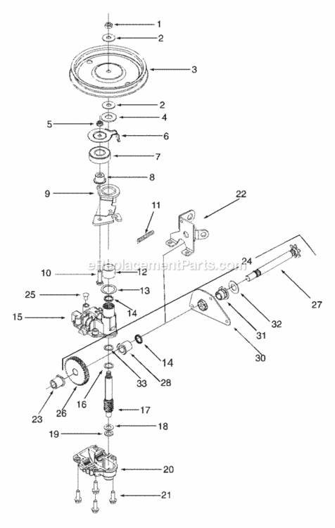 Transmission_Assembly Diagram and Parts List for 12A-379W300 2003 MTD Lawn Mower