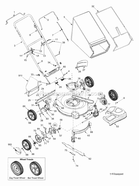 Page A Diagram and Parts List for 12A-453E700 2004 MTD Lawn Mower