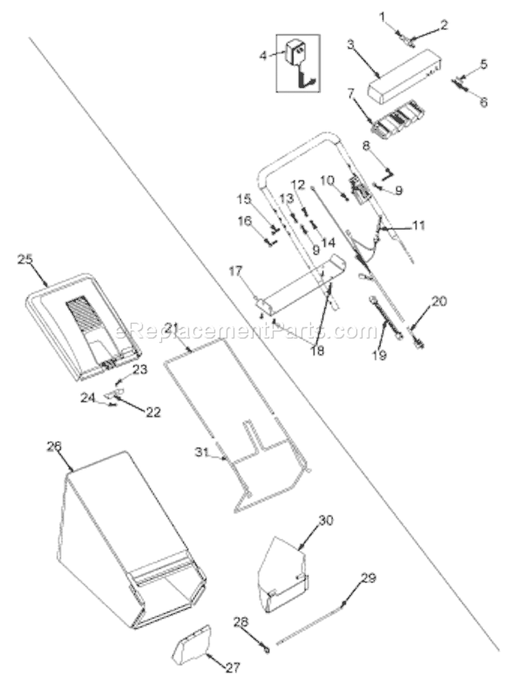 Page B Diagram and Parts List for 12A-458C033 1998 MTD Lawn Mower