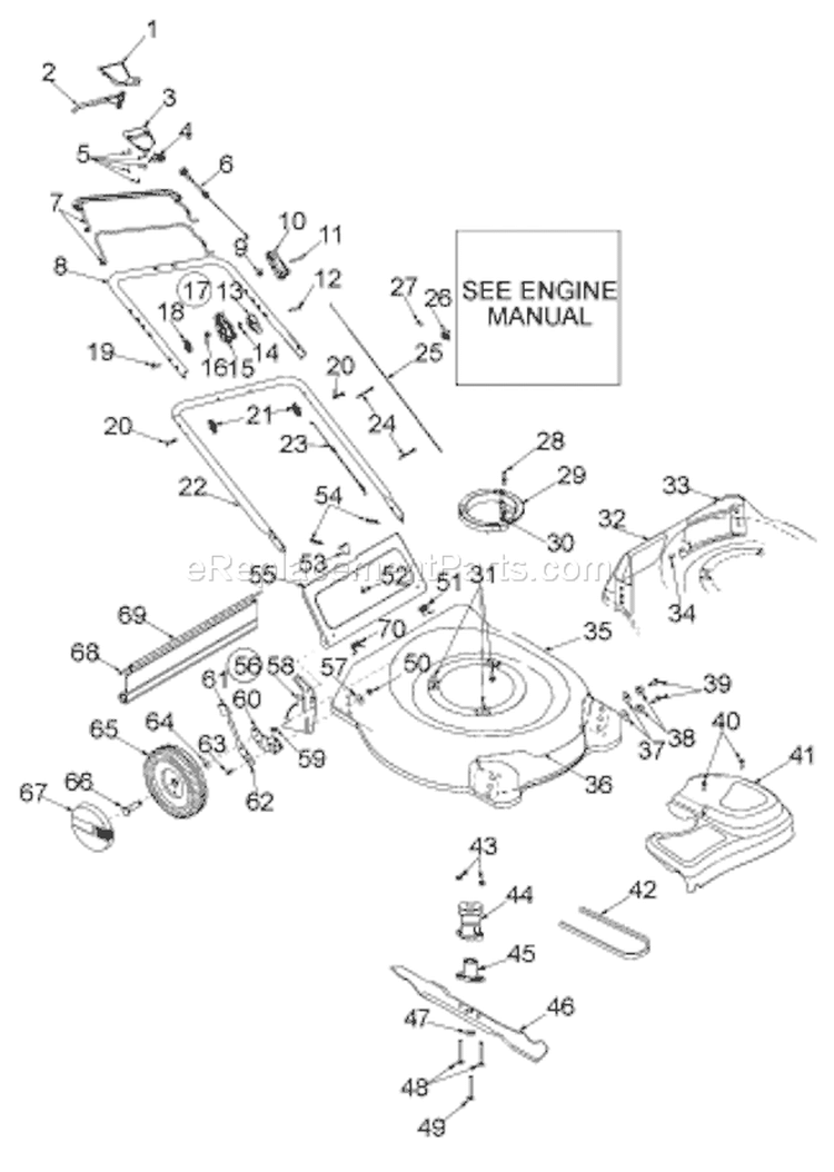 Page C Diagram and Parts List for 12A-458C033 1998 MTD Lawn Mower