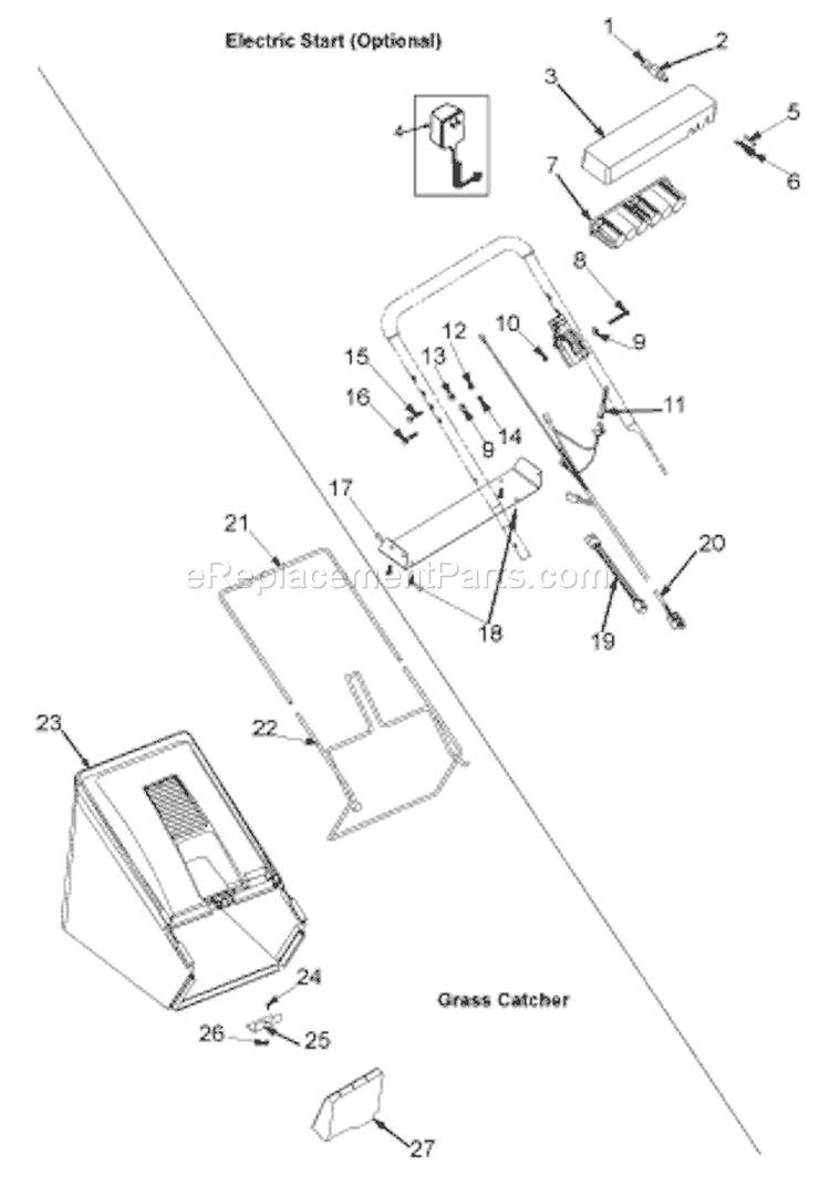 Page B Diagram and Parts List for 12A-469B033 1998 MTD Lawn Mower