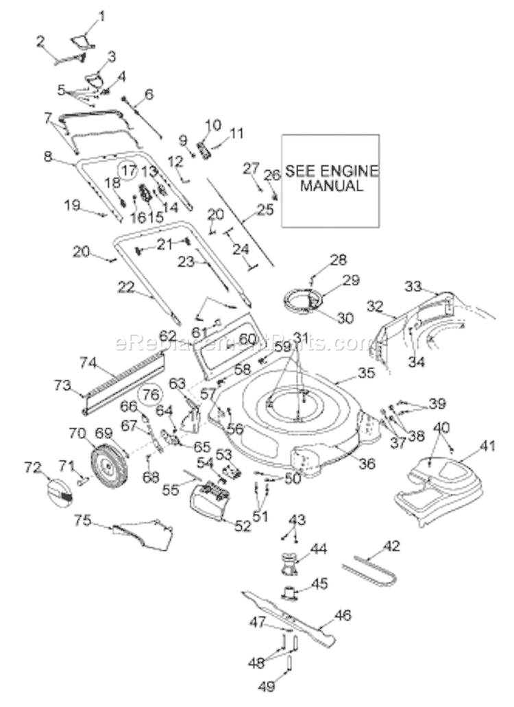 Page C Diagram and Parts List for 12A-469B033 1998 MTD Lawn Mower