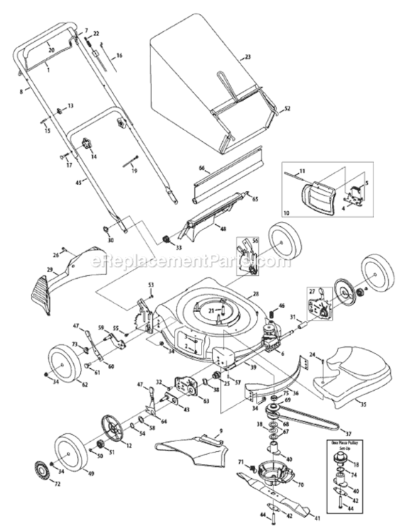 Page A Diagram and Parts List for 12A-469R004 2009 MTD Lawn Mower