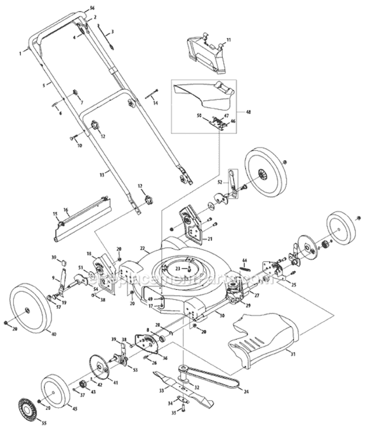 Page A Diagram and Parts List for 12A-529S713 2008 MTD Lawn Mower