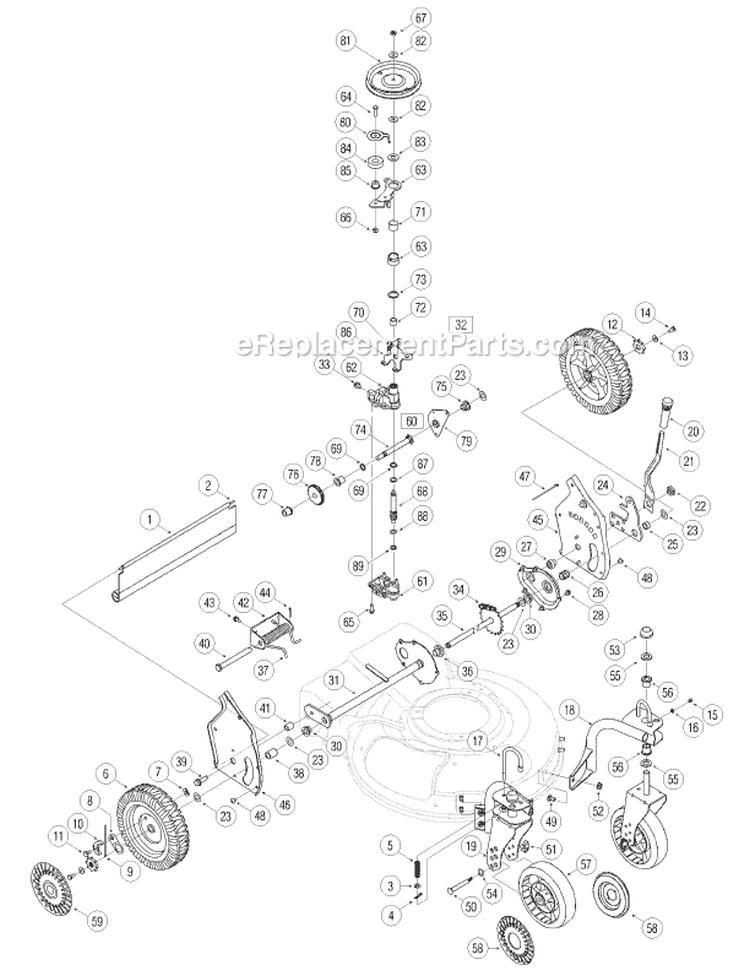 Page A Diagram and Parts List for 12A-986Q029 2005 MTD Lawn Mower