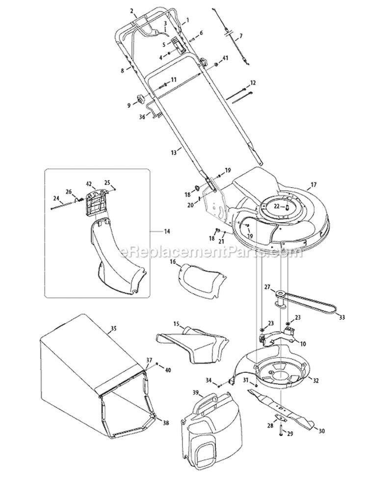 Page B Diagram and Parts List for 12A-98K3002 2009 MTD Lawn Mower