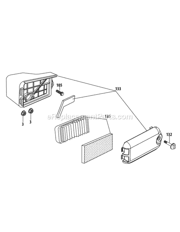 2P70Mu_Air_Cleaner Diagram and Parts List for 12AGB2JZ704 2012 MTD Lawn Mower