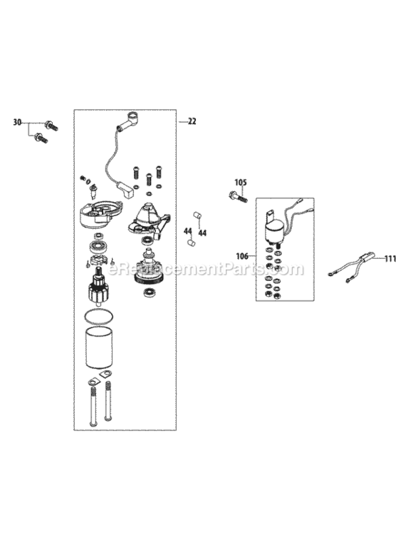 2P70Mu_Starter Diagram and Parts List for 12AGB2JZ704 2012 MTD Lawn Mower