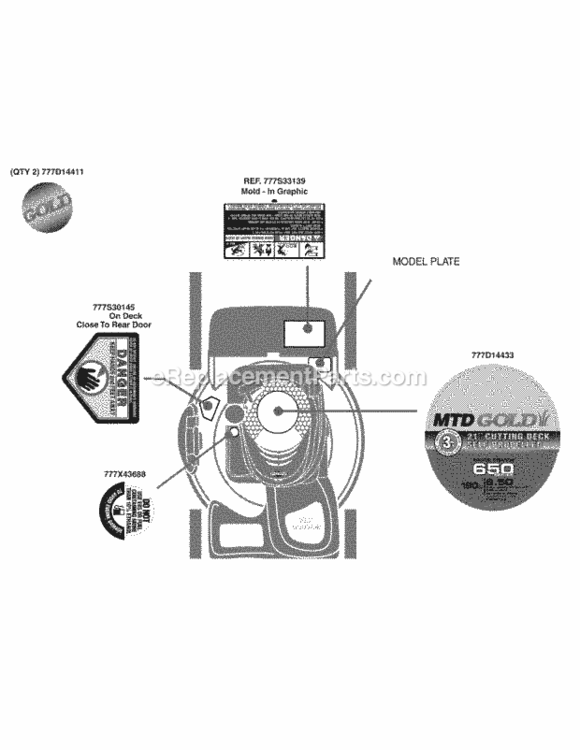 Label_Map_12Av566A004 Diagram and Parts List for 12AV566A004 2010 MTD Lawn Mower