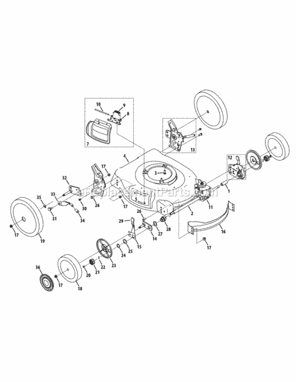 Drive_Assembly Diagram and Parts List for 12AV56K5095 2009 MTD Lawn Mower
