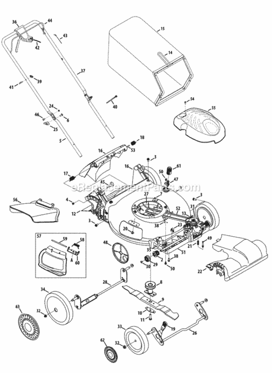 Page A Diagram and Parts List for 12AVB26N704 2013 MTD Lawn Mower