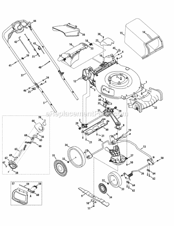 Page A Diagram and Parts List for 12AVD32Q704 2012 MTD Lawn Mower