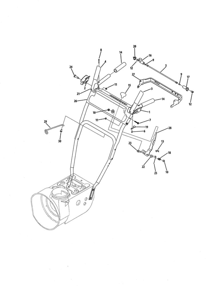 E Style Panel Diagram and Parts List for 769-04194  MTD Snow Blower
