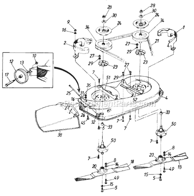 Page D Diagram and Parts List for 130-319D709 1990 MTD Lawn Tractor