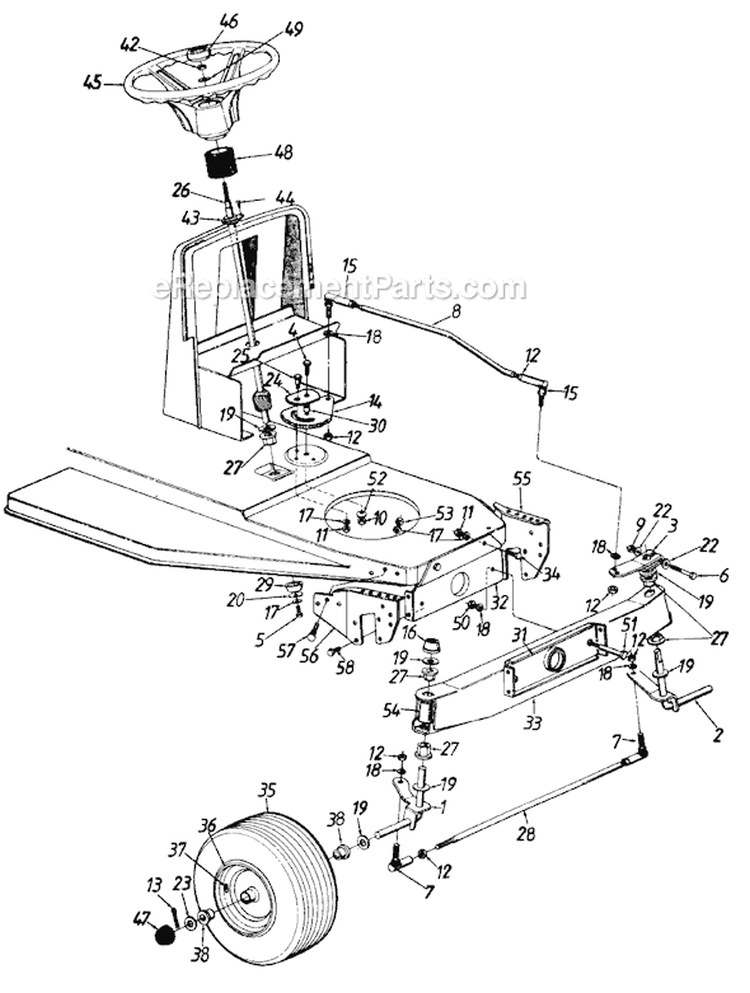 Page C Diagram and Parts List for 130-432-002 1990 MTD Lawn Tractor