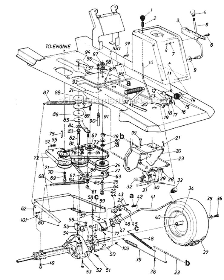 Page F Diagram and Parts List for 130-510-000 1990 MTD Lawn Tractor