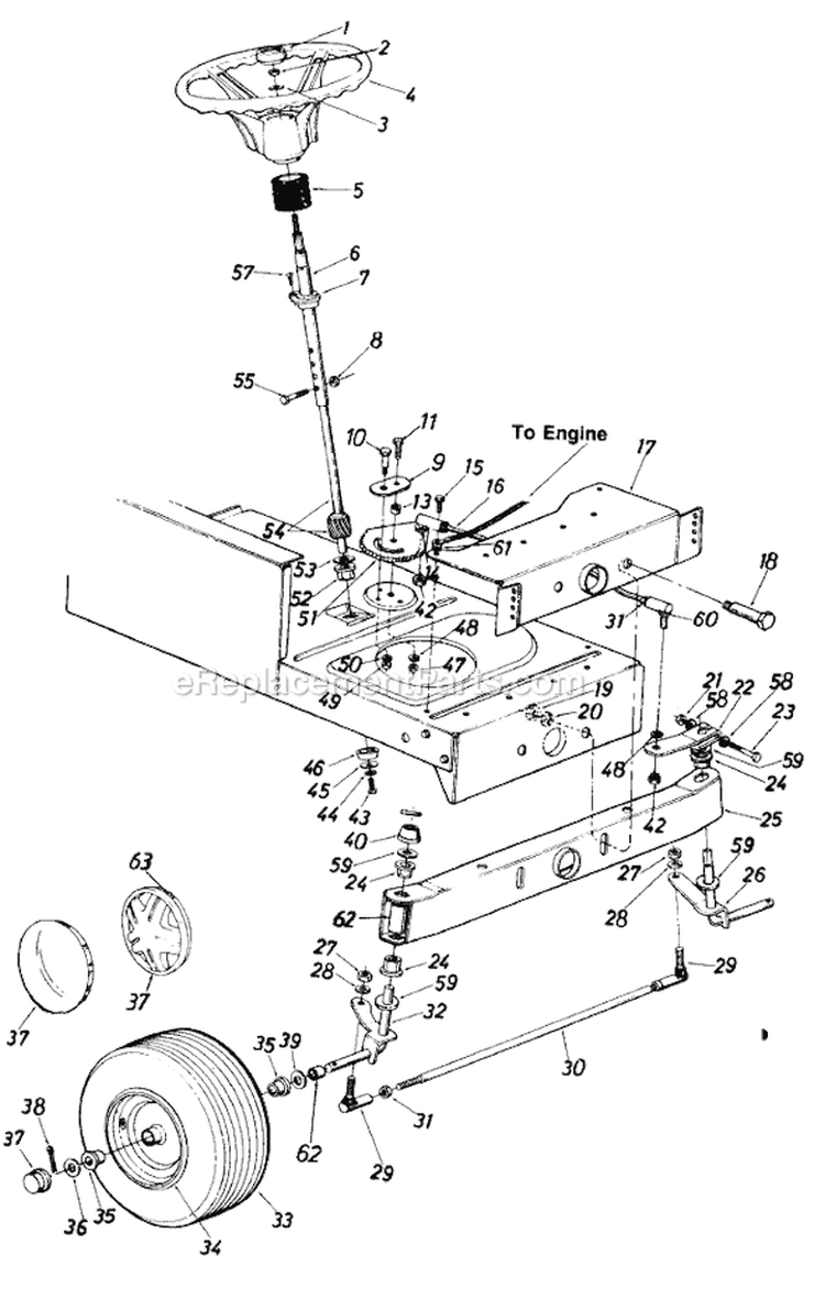 Page D Diagram and Parts List for 130-600-151 1990 MTD Lawn Tractor