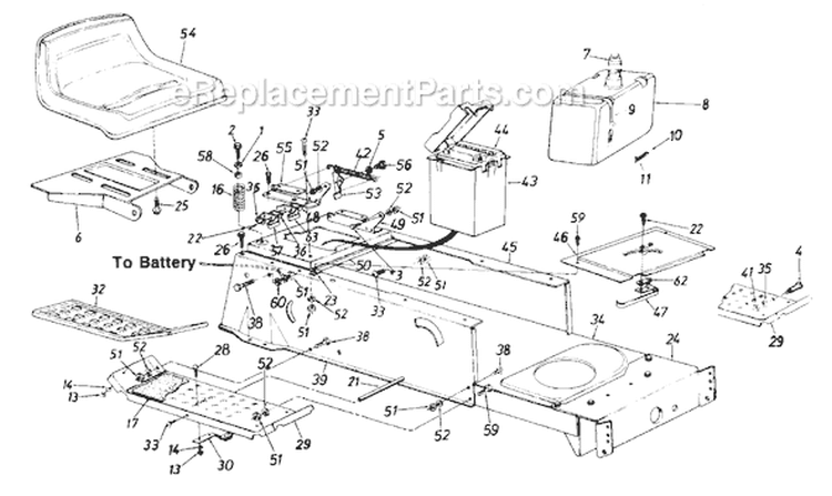 Page B Diagram and Parts List for 130-604-002 1990 MTD Lawn Tractor
