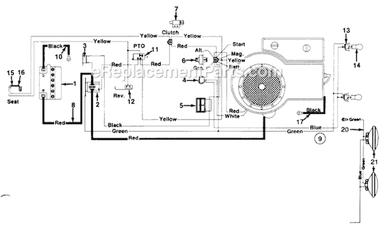Page A Diagram and Parts List for 130-605-301 1990 MTD Lawn Tractor
