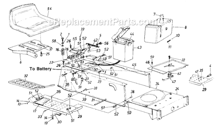 Page B Diagram and Parts List for 130-606-722 1990 MTD Lawn Tractor