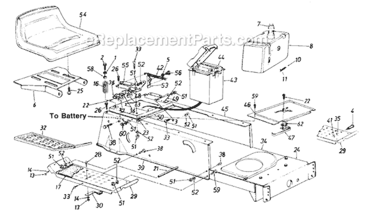 Page B Diagram and Parts List for 130-610-719 1990 MTD Lawn Tractor