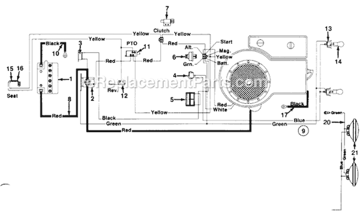 Page A Diagram and Parts List for 130-613-054 1990 MTD Lawn Tractor