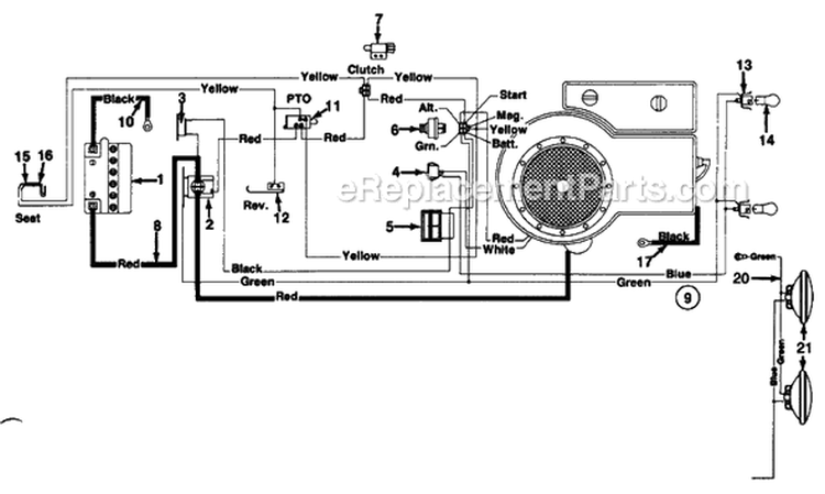Page B Diagram and Parts List for 130-650G131 1990 MTD Lawn Tractor