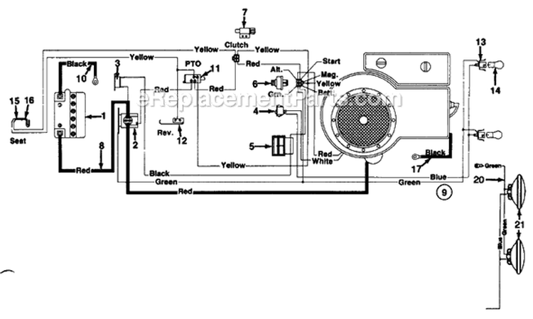 Page A Diagram and Parts List for 130-653-722 1990 MTD Lawn Tractor