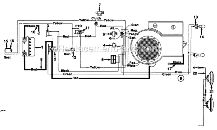 Page A Diagram and Parts List for 130-654-145 1990 MTD Lawn Tractor
