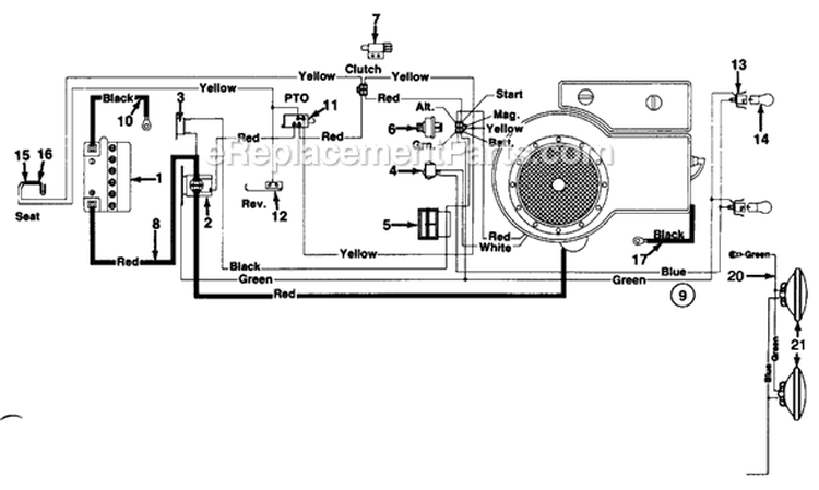 Page A Diagram and Parts List for 130-658-000 1990 MTD Lawn Tractor