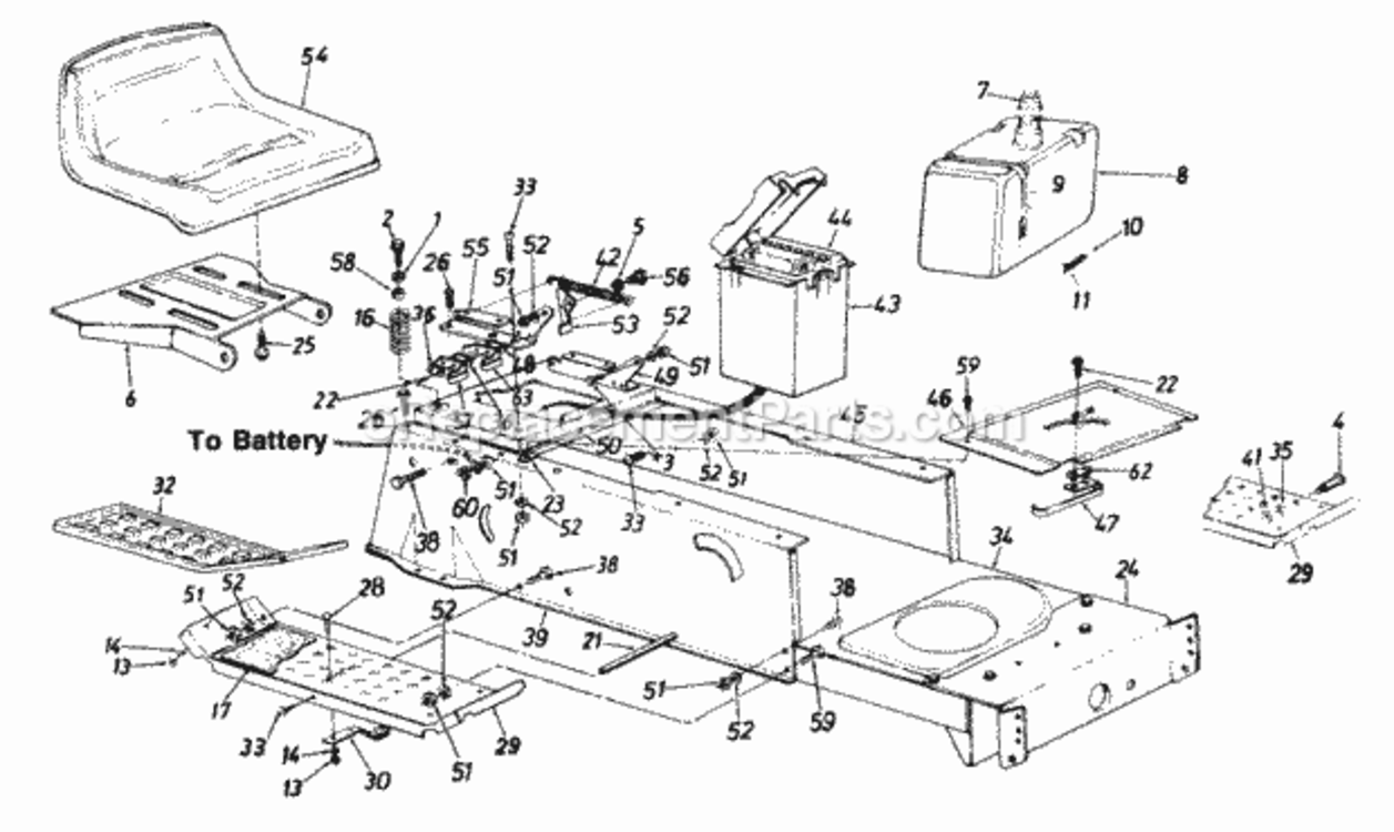 Page D Diagram and Parts List for 130-659G023  MTD Lawn Tractor