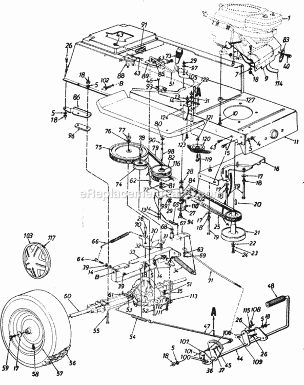 Page C Diagram and Parts List for 130-659G327  MTD Lawn Tractor