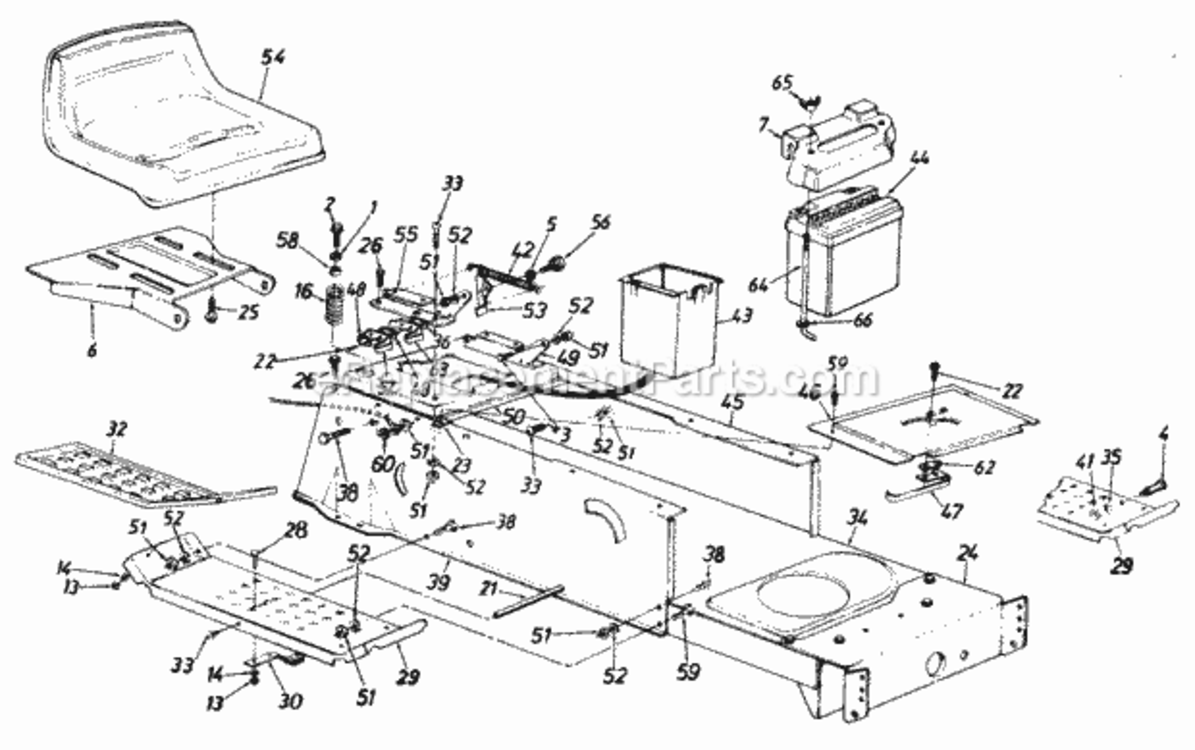Page E Diagram and Parts List for 130-659G327  MTD Lawn Tractor