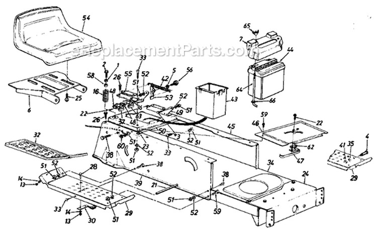 Page E Diagram and Parts List for 130-660-206 1990 MTD Lawn Tractor