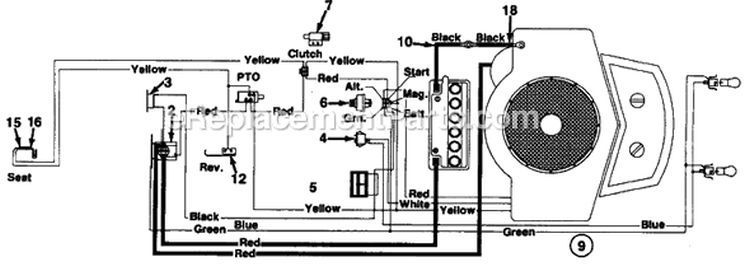 Page G Diagram and Parts List for 130-660-206 1990 MTD Lawn Tractor