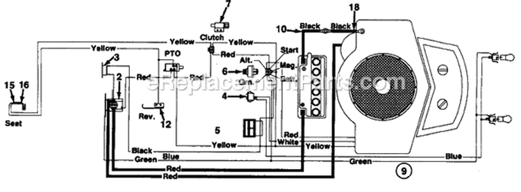Page F Diagram and Parts List for 130-669-000 1990 MTD Lawn Tractor
