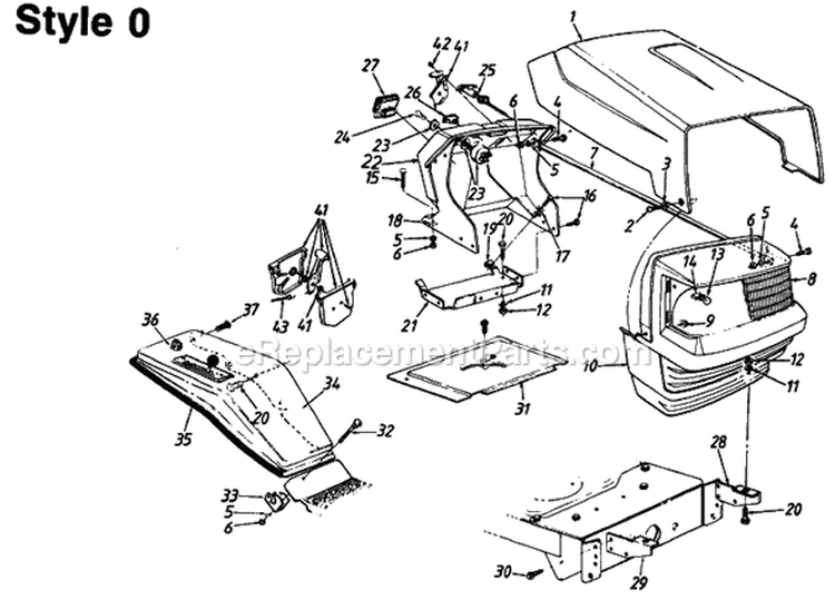 Page G Diagram and Parts List for 130-670-929 1990 MTD Lawn Tractor
