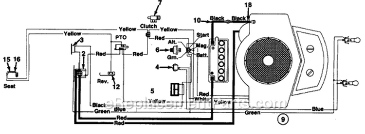 Page G Diagram and Parts List for 130-689G034 223-9020-00 1990 MTD Lawn Tractor