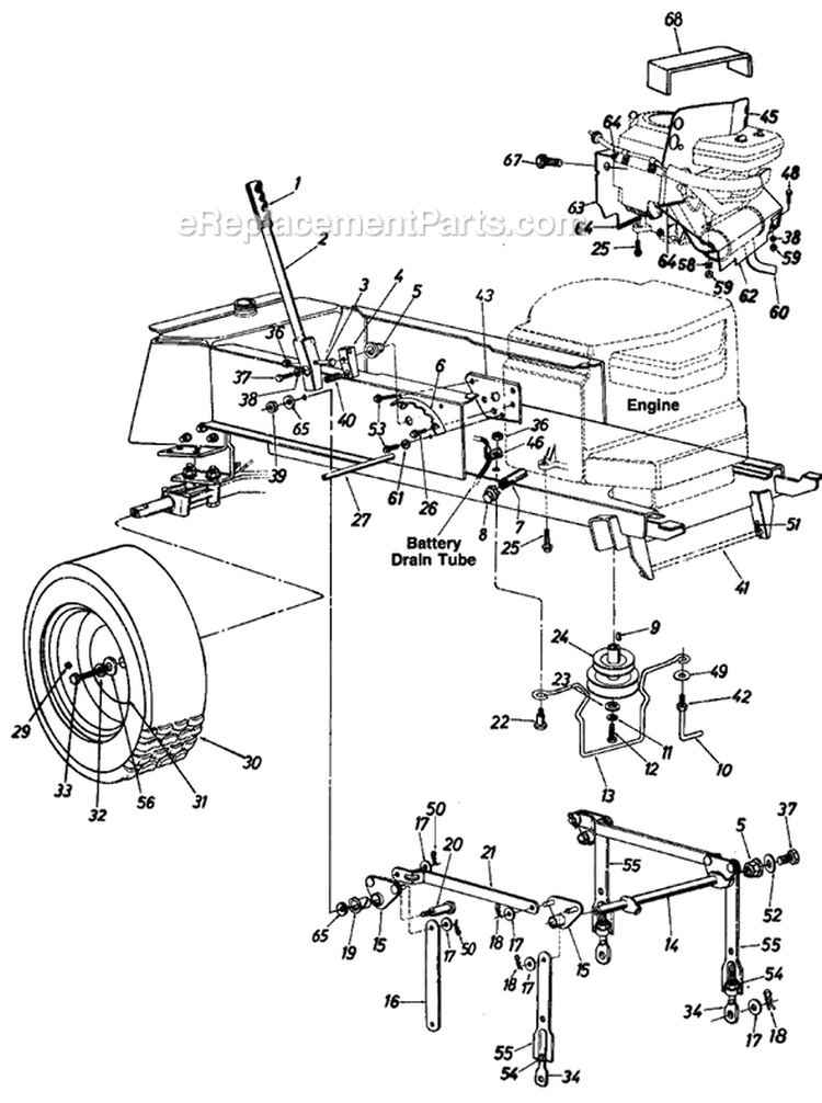 Page G Diagram and Parts List for 130-800H009 1990 MTD Lawn Tractor