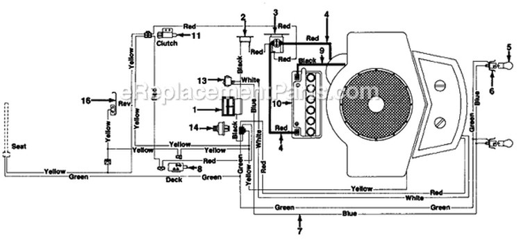 Page B Diagram and Parts List for 130-804-754 1990 MTD Lawn Tractor
