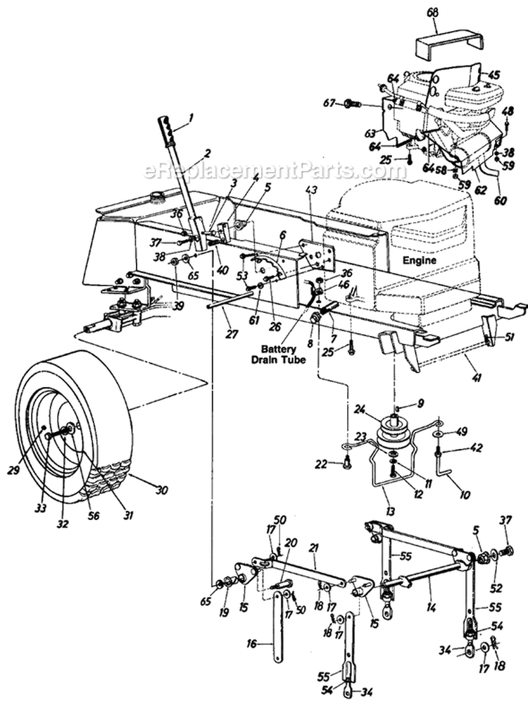 Page F Diagram and Parts List for 130-809-033 1990 MTD Lawn Tractor